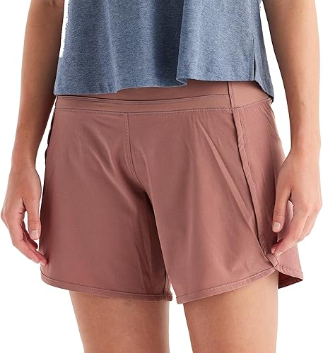 Miniatura 8 de Free Fly Pantalones cortos con forro Breeze de 6 pulgadas para mujer, absorben la humedad, protección solar UPF 50+ forro de viscosa de bambú