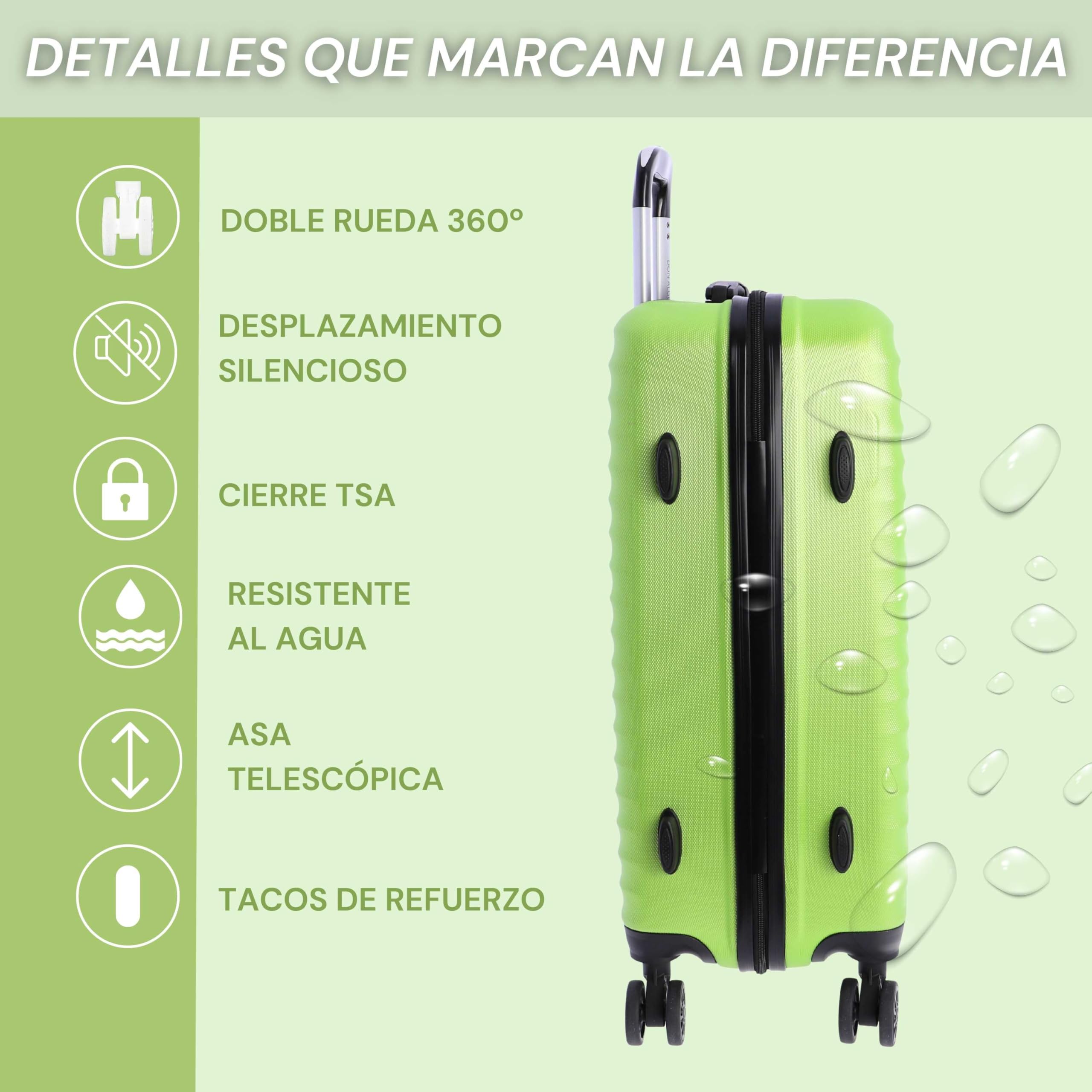 DON ALGODON Maleta Mediana 23 kg | Maleta de Viaje Rígida con 4 Ruedas Dobles 360º, Candado TSA y Asa Telescópica | Equipaje Resistente al Agua para Viajes en Avión - 5