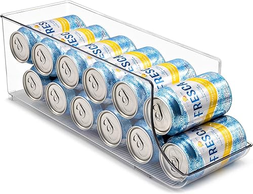 Miniatura 3 de Sorbus Paquete organizador de latas de soda, juego de tres dispensadores de latas grandes, dos con tapas, uno sin tapas (tiene 12 latas cada uno)