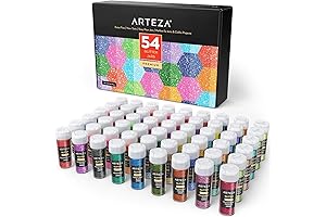 Arteza Glitter Shaker Jars Set of 54 - Multicolor Plastic Sparkle Jars...