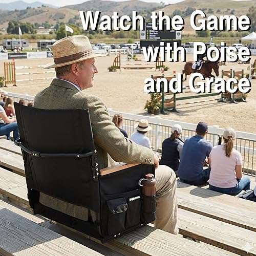 Miniatura 4 de Asientos extra anchos para estadio con soporte para la espalda, sillas de grada con respaldo alto y cojín, asiento de grada plegable portátil