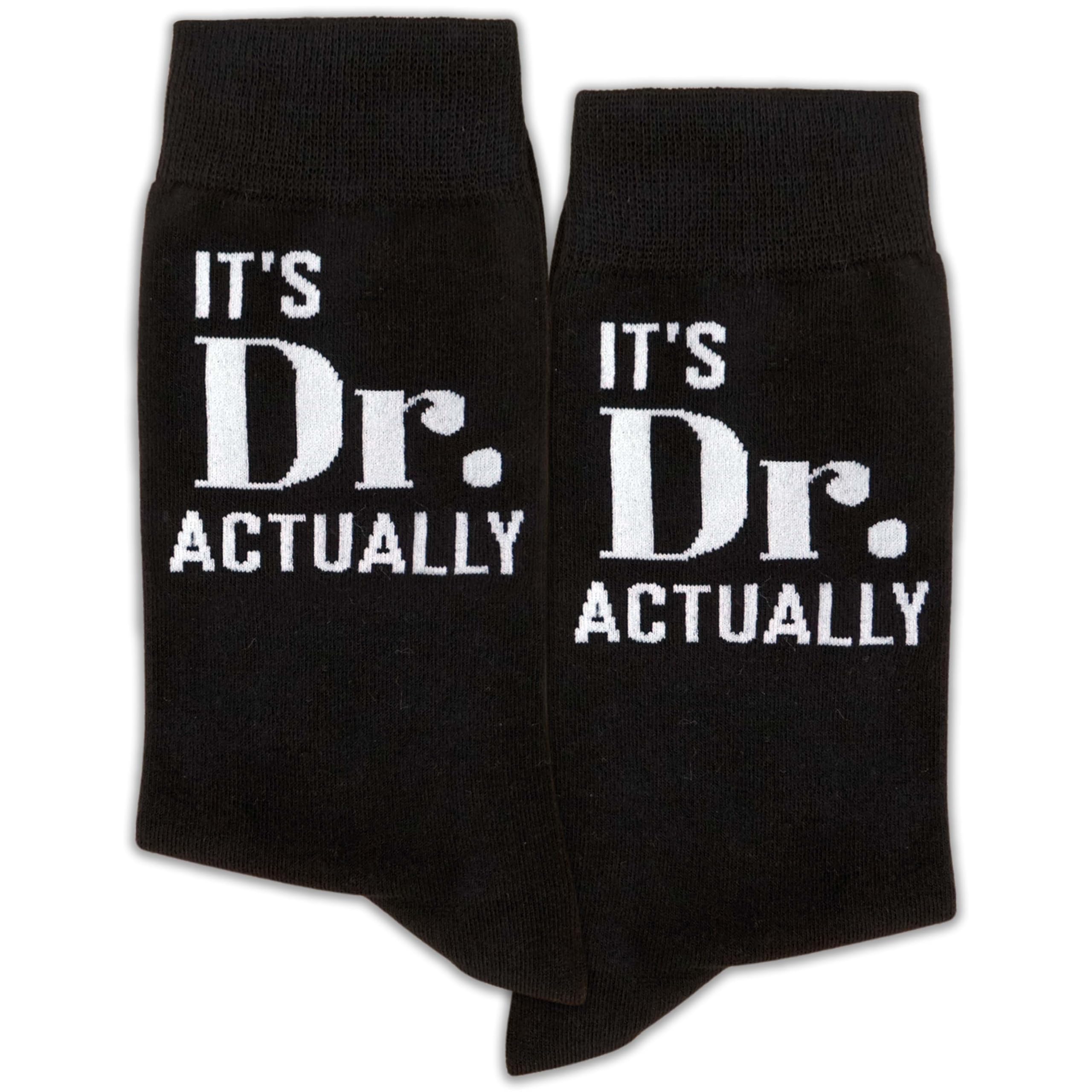 Regalos de médico, calcetines divertidos, "It's Dr. Actually", regalos únicos para médicos, regalos de graduación de médicos, calcetines novedosos con temática de médico, regalos para cumpleaños,