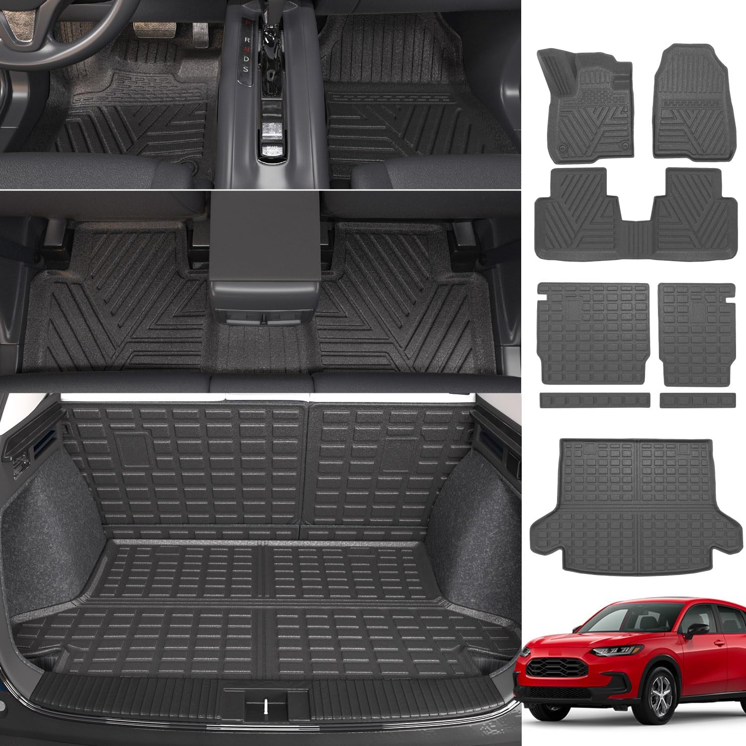 Gledring Tappeto Bagagliaio In Rubbasol Per Mazda CX-60 Hybrid (2022+) - Antiscivolo, Bordi Alti 2 Cm, Fino A 10L Di Liquidi, Compatibile Con Doggy Mat