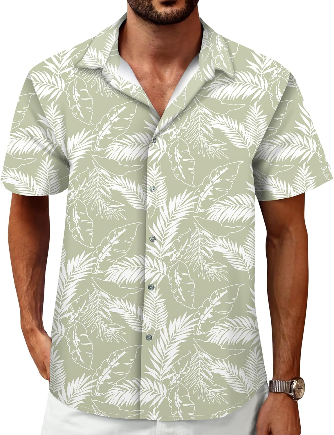 Hawaiian Shirt for Men Tropical Shirts Summer Beach Button Down Short Sleeve Luau Aloha Floral Cruise Vacation Outfit 2025