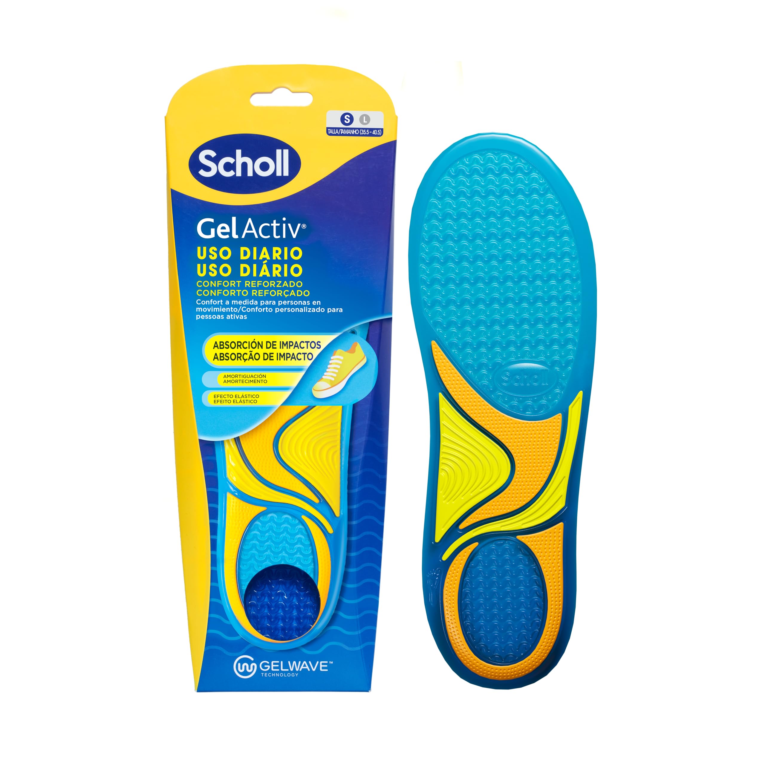 Scholl GelActiv Uso Diario Plantillas de Gel con Memory Foam para Hombre-Antifatiga, Amortiguación Avanzada, Espuma Viscoelástica y GelWave, Compatibles todo tipo de Botas o Zapatillas, Talla 40-46.5 — view 8