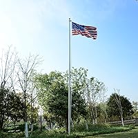Vista 7 de 20FT Sectional Flag Pole Kit, 14 Gauge Extra Thick Heavy Duty Aluminum Outdoor In ground Flagpole for Residential or Commercial, Silver