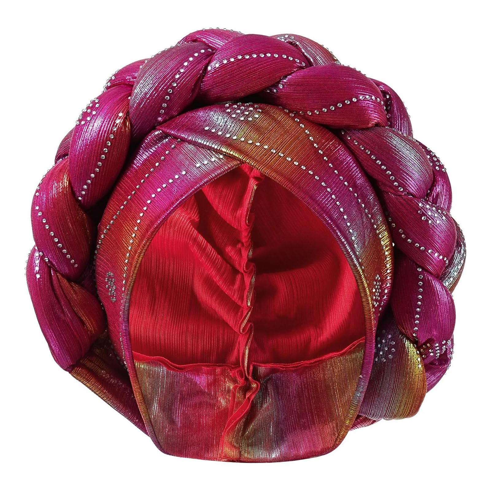 Cappello turbante automatico pre-legato da donna con treccia avvolgere la testa per matrimoni e stile hijab formale copricapo Gele
