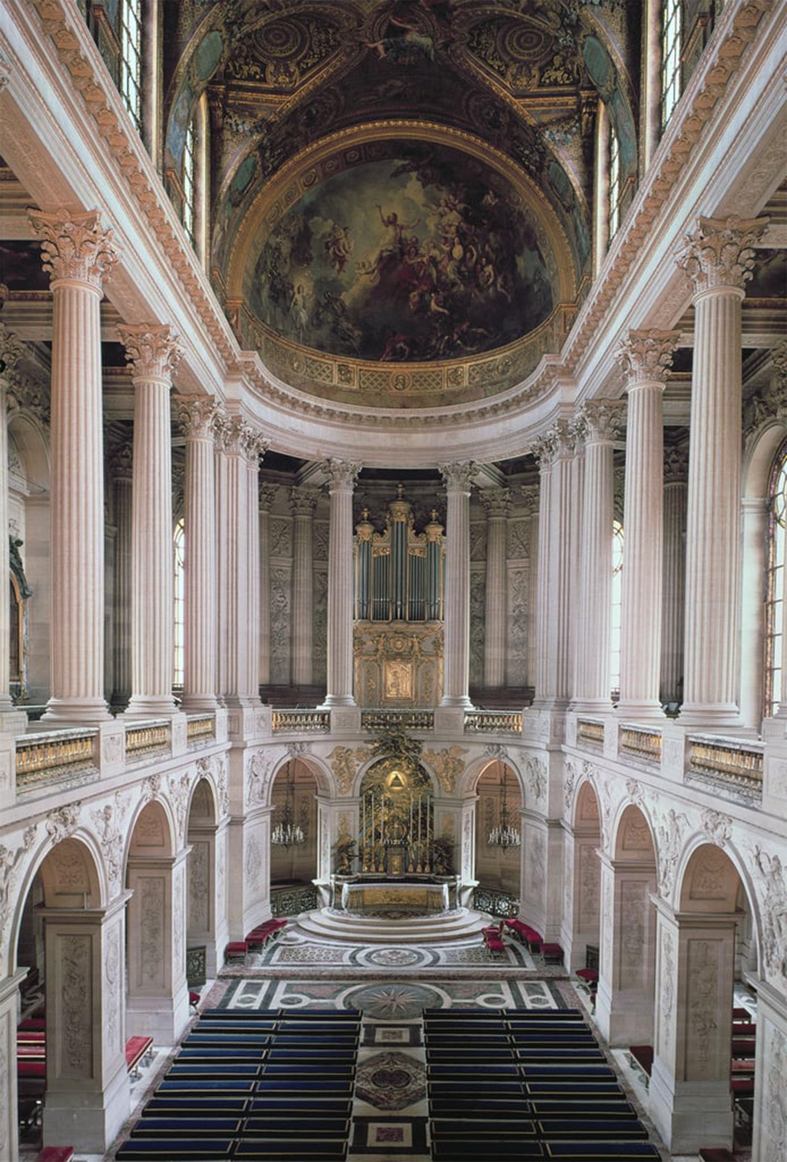POSTERIIk Vintage Print Pop Art Landscape Artwork Interior View of the Chapel Photo by Jules Hardouin Mansart Art Prints for Office Home Decor 60x90cm