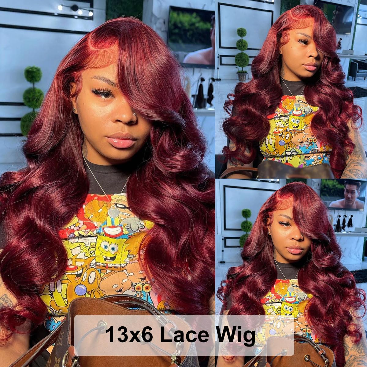 Body Wave Human Hair Wigs for Women Glueless HD Lace Front Wigs Human Hair Body Wave 180 Density Lace Frontal Wigs Human Hair Pre Plucked Body Wave (99J Burgundy wigs, 22 Inch)