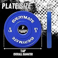 Vista 3 de EVERYMATE Fractional Weight Plates - Olympic Bumper Plates for Cross Training - Steel Insert - 1.25LB, 2.5LB, 5LB