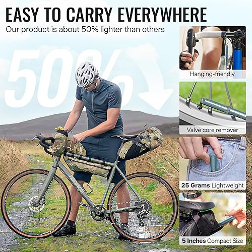 Miniatura 7 de BWSHLF Kit de reparación de neumáticos de bicicleta sin cámara para bicicletas de montaña y bicicletas de carretera, kit de tapones de neumáticos