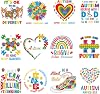 4912PCS Pocket Size,Its Okay to Be Different Iron On Transfer for Clothing, Autism Thermal Heat Transfer Decals, Stripes, T-shirt, Jeans, Backpacks ASM-04