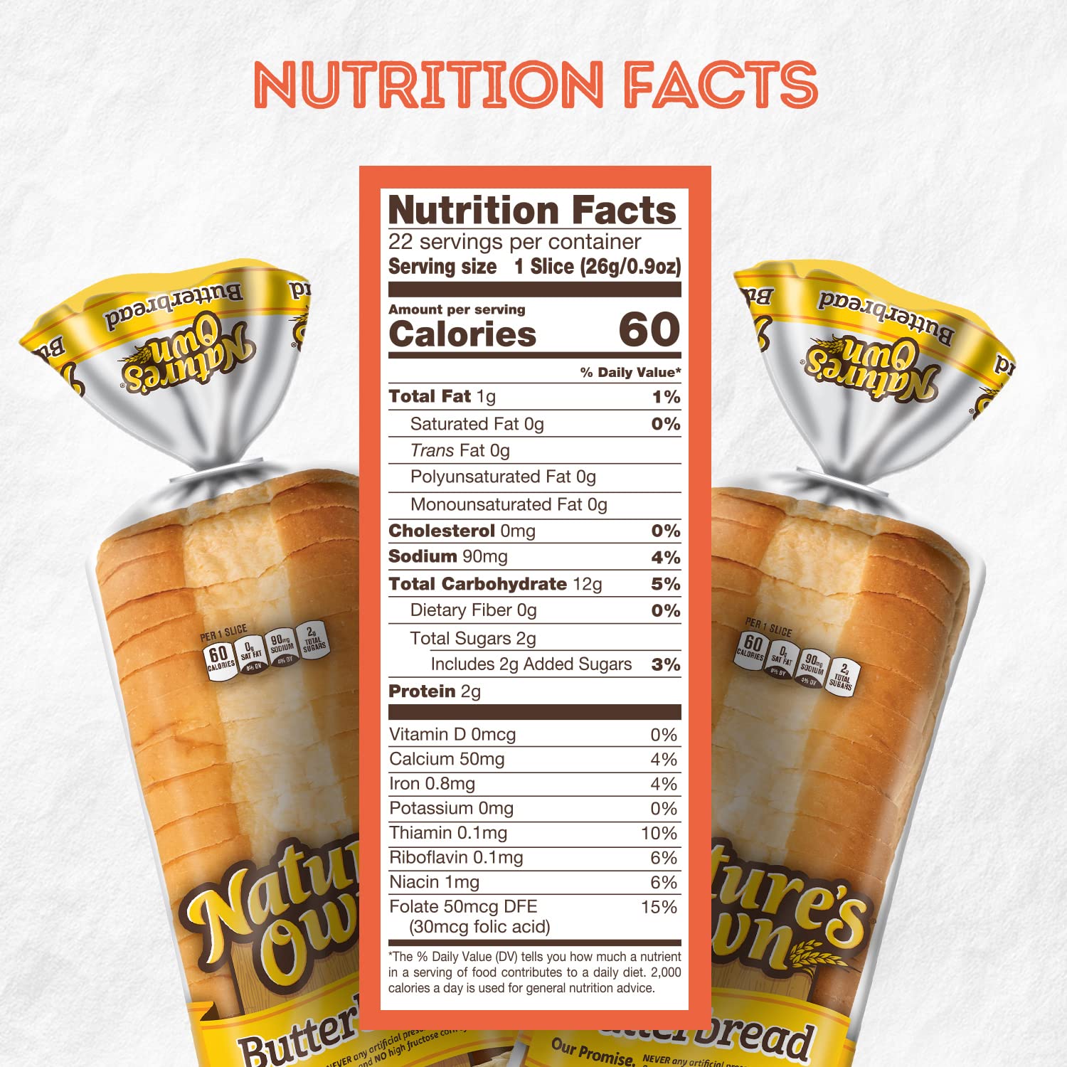 Natures Own Butterbread Sliced White Bread 20 oz Loaf — view 2