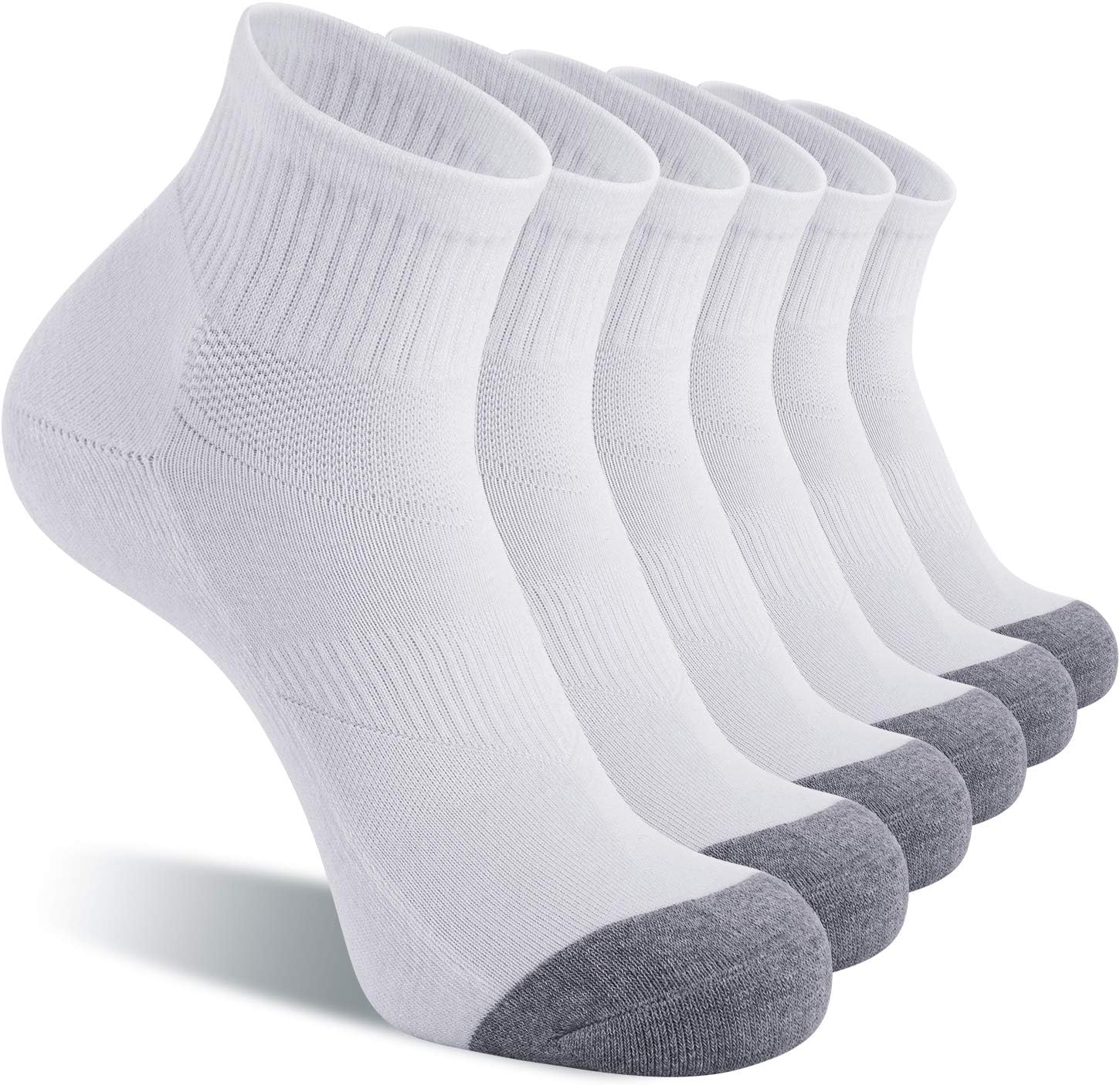 6 Pack Men's Ankle Socks with Cushion Athletic Running Socks