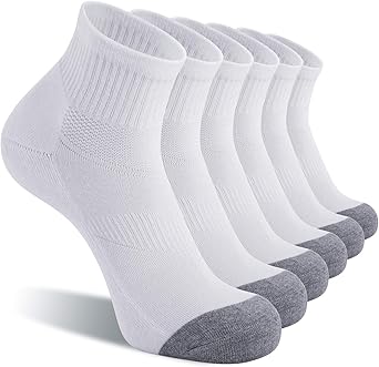 CS CELERSPORT 6 Pack Men's Ankle Socks with Cushion Athletic Running Socks