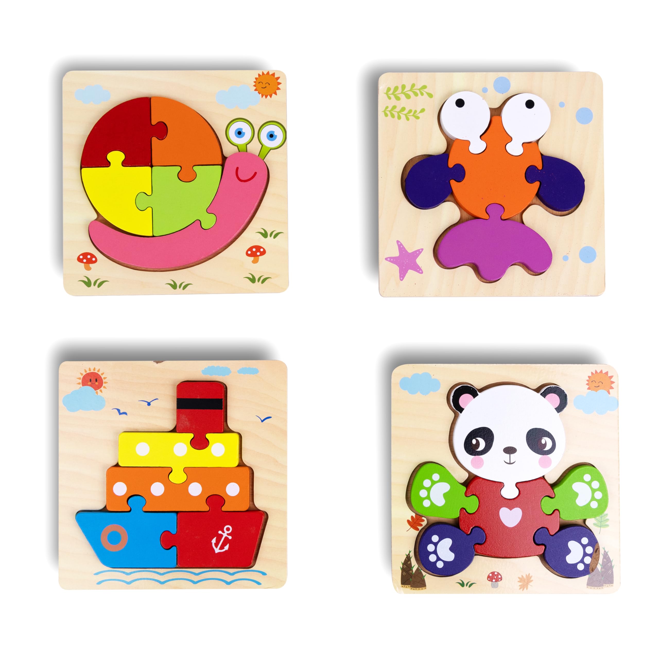 Wooden Puzzles for Kids, Animal Jigsaw Puzzles 4 Pieces, Educational Montessori Toys for 1-3 Years Old (B0DDC2DGJV) Amazon Price History, Amazon Price Tracker