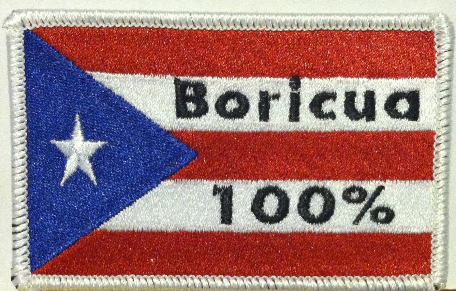 Lot De 50 Patchs Brodés Boricua/Drapeau/Arbre - 4,75x2,25 Pouces - À Repasser Ou à Coudre - Neuf