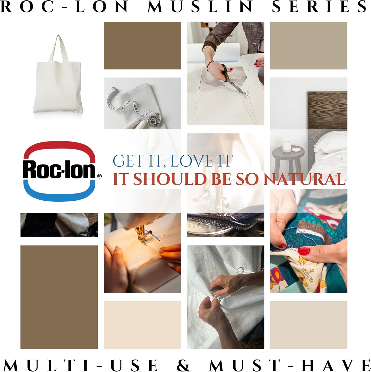 Roc-lon 54 Inch 100% Cotton Rain No Stain, Ivory 12 Yard Bolt