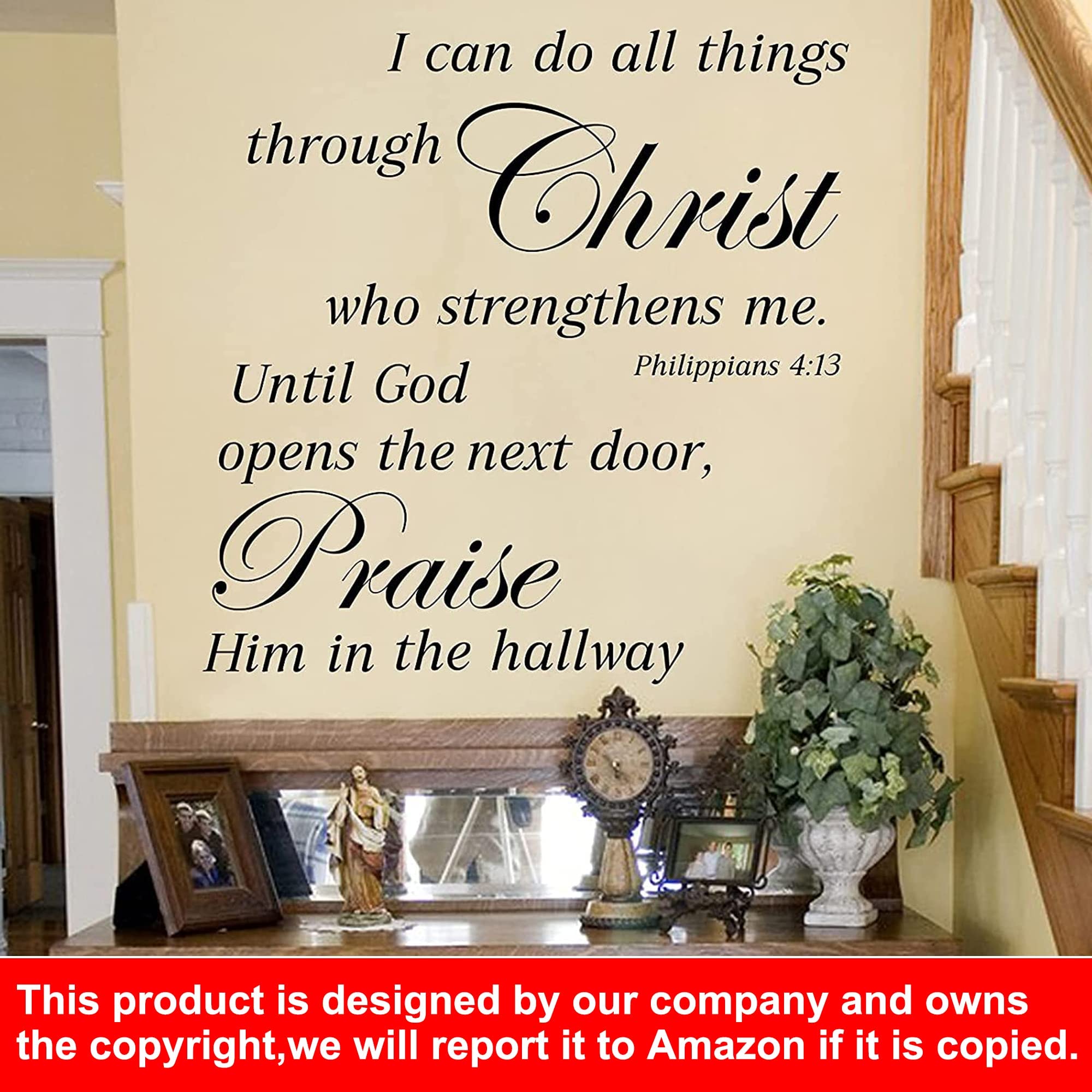 2 Sets Bible Verse Wall Decals Vinyl Inspirational Quotes Wall Decals