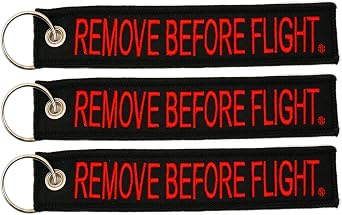 Apex Imports 3x Remove Before Flight Black/Red Key Chain 5.5" x 1" Motorcycle ATV Car Truck Keychain