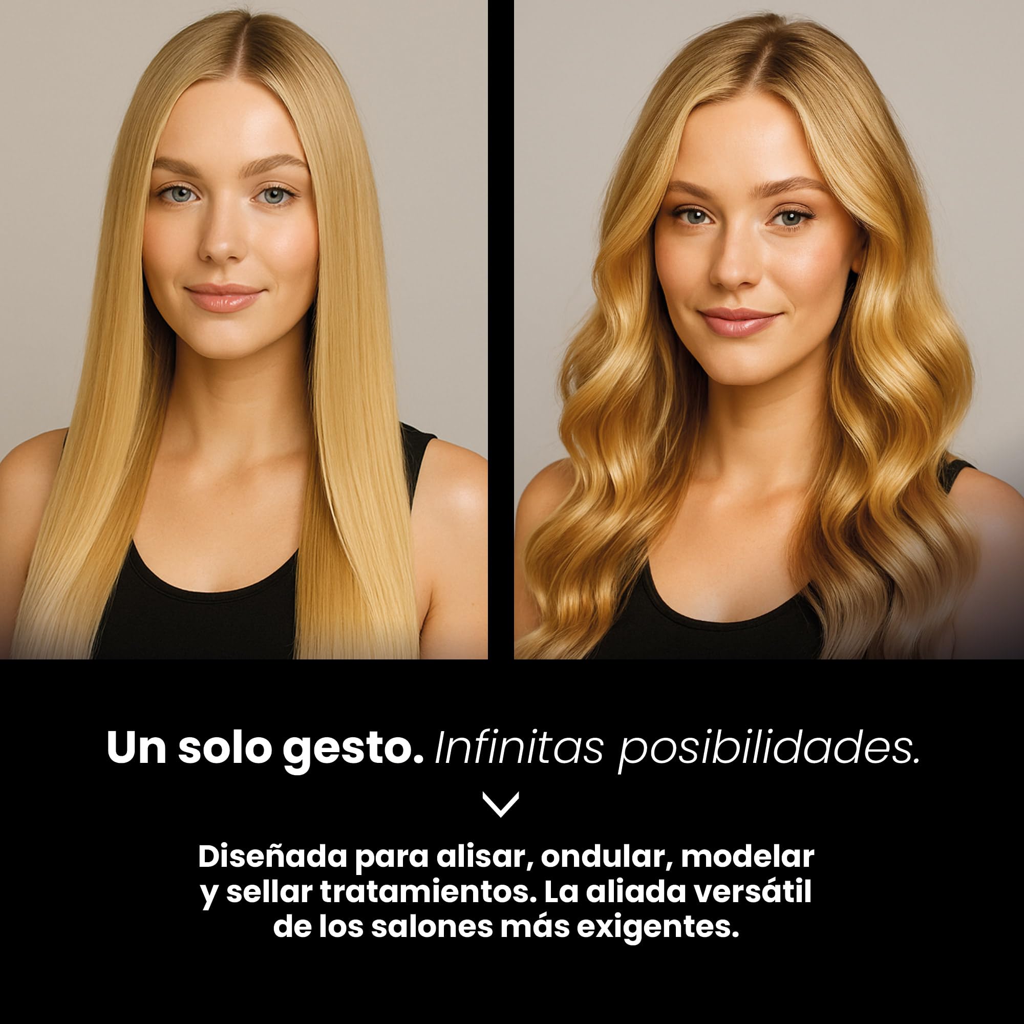 Termix Plancha Pelo 230º Black Edition, Plancha de Pelo Profesional con Tecnología de Placas de Cerámica, Sistema Digital de Regulación de Temperatura