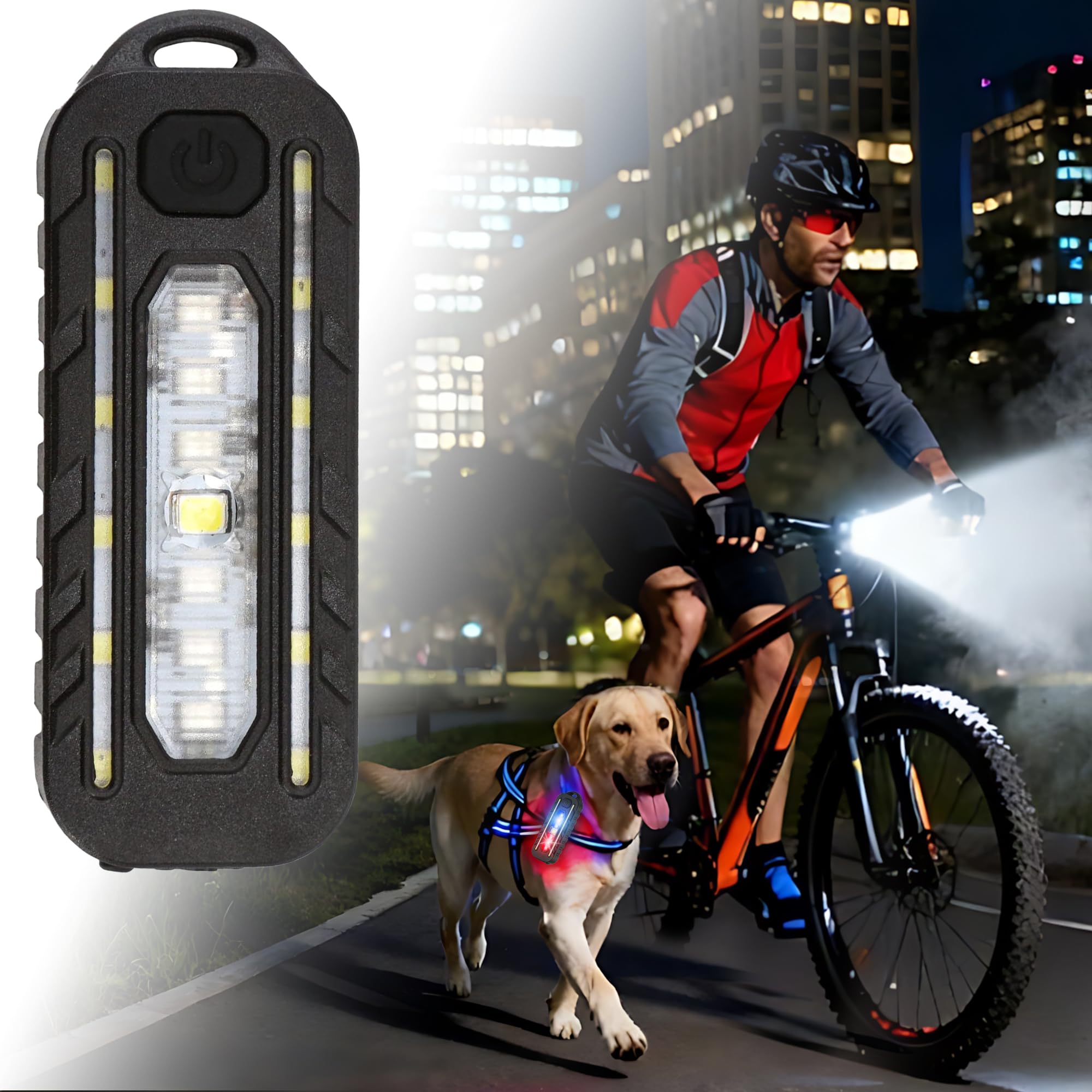 Sundonix Dog Walking Torch for Night Walking - Body Chest Wrist Light for Runners Led Flashlight Hands Free Night Running Safety for The Dark Rechargeable Portable Camping Hiking (Black#1)