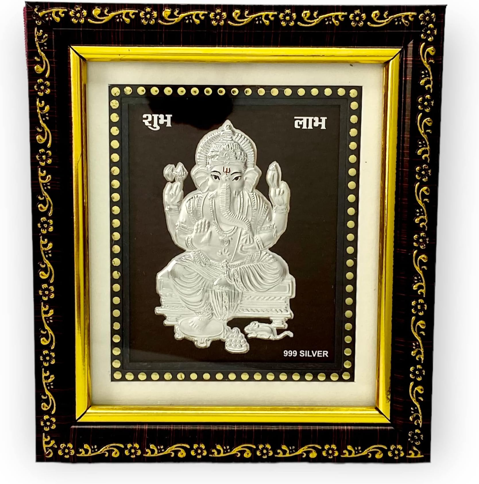 999 Pure Silver Ganesh Frame For Home Decor (5 X 6 Inches | Silver) , Metal(Tabletop;Wall Mount)