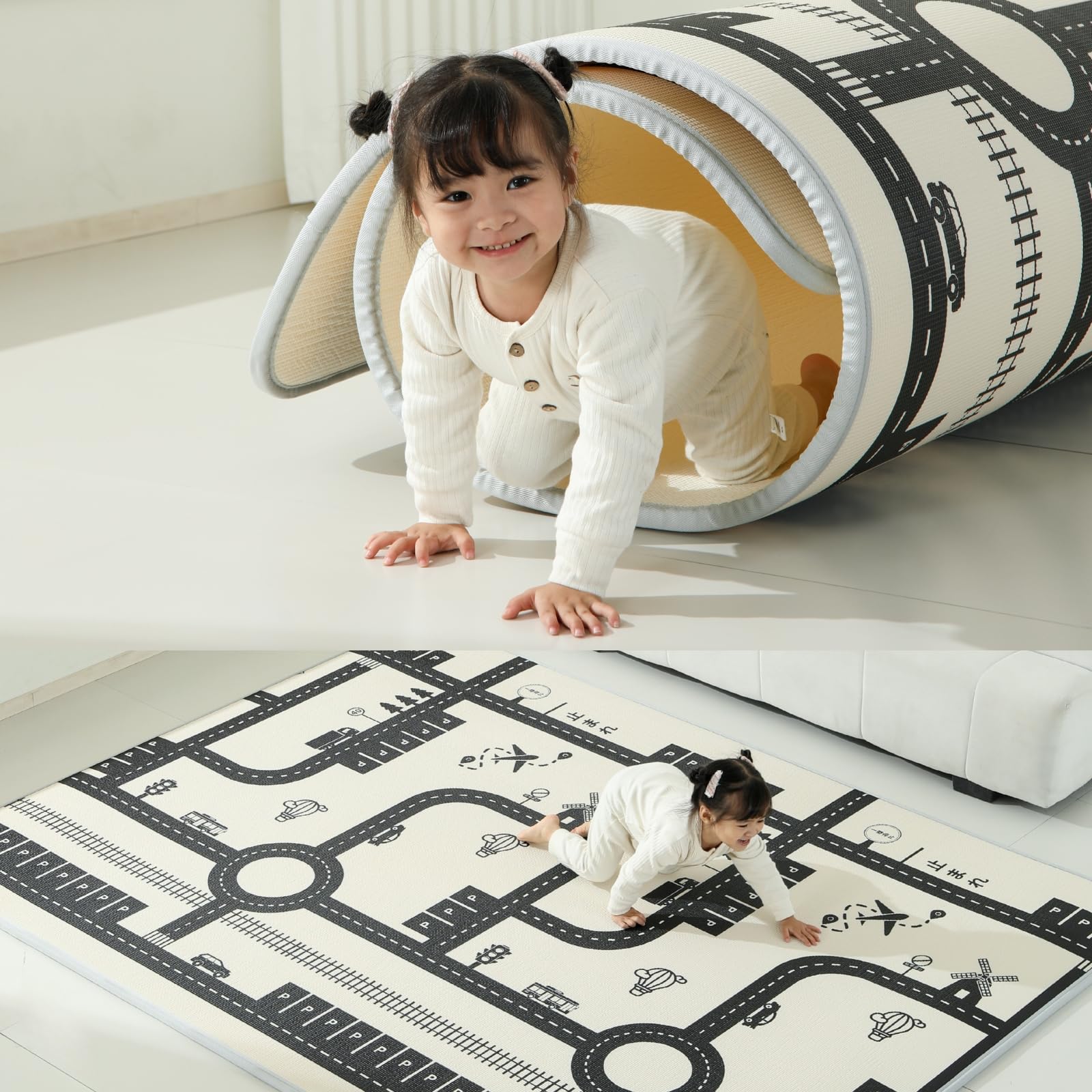 Amazon.co.jp: 知育 ベビープレイマット 両面使える プレイマット