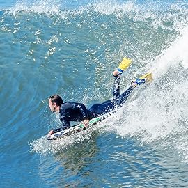 Goplus 41\'\'/37\'\'/33\'\' Lightweight Body Board for Beach, Surf Board with EPS Core, XPE Deck, HDPE Slick Bottom, Wrist Leash, Bodyboard for Kids Adults Surfing (Rainbow Vortex, 33 Inches)