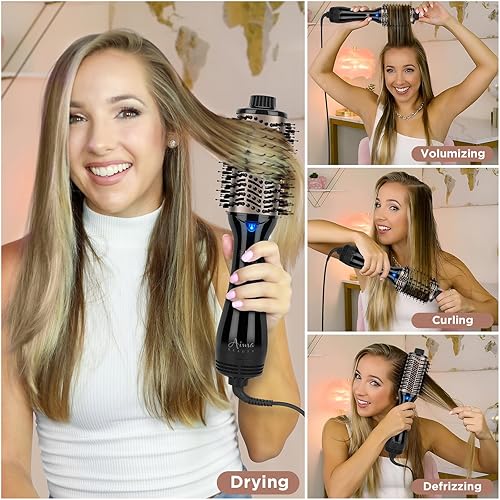 Miniatura 38 de Aima Beauty - Cepillo secador de pelo, secador de pelo de un solo paso y voluminizador con iones negativos para reducir el encrespamiento