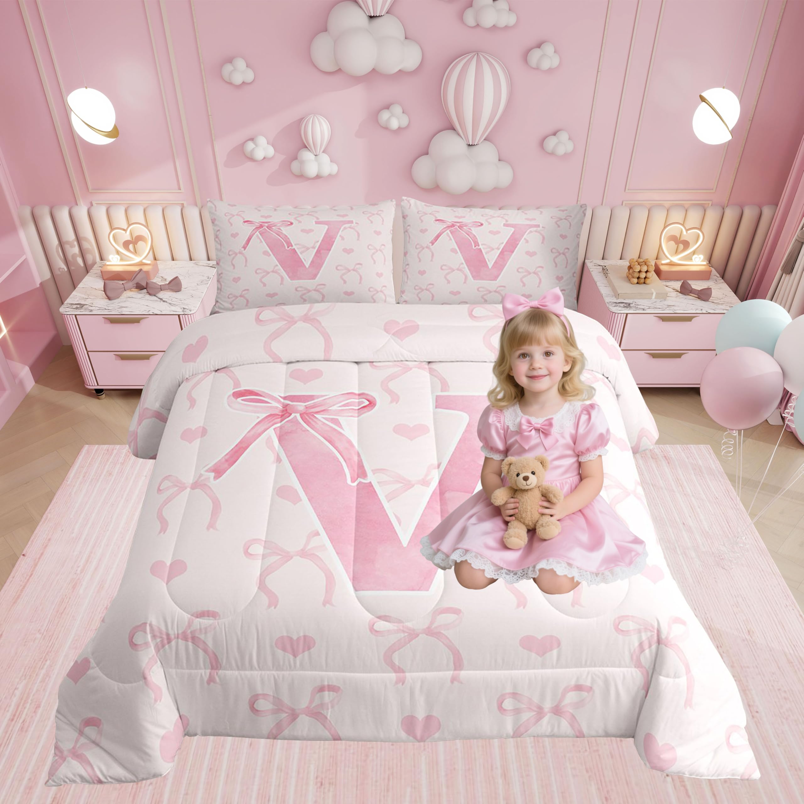 Personalized Initial Comforter Set - Twin Size -14