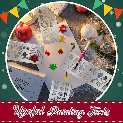 Miniatura 4 de Chinco 4 plantillas de metal para diario de 7.1 x 2.3 pulgadas, suministros escolares, juego de plantillas de acero inoxidable para bricolaje,