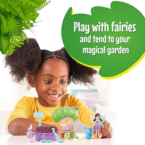 Miniatura 2 de Nettles' Nook Mini Terrarium - Pequeño jardín con hada de sombra y muñeca de gato - Cultiva tu propio mini kit de jardín - Juego educativo con