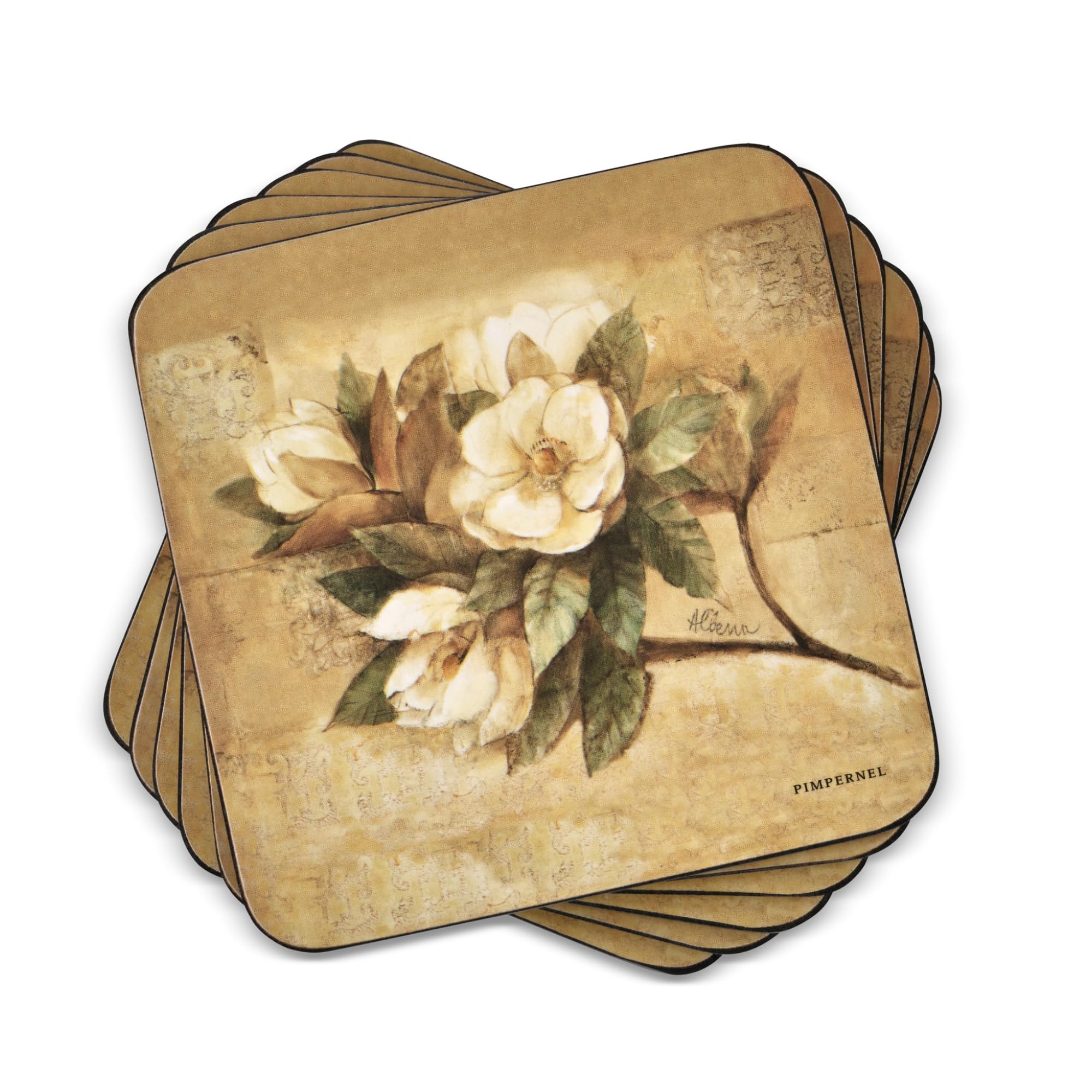 Pimpernel Sugar Magnolia Coasters - Set of 6, 4