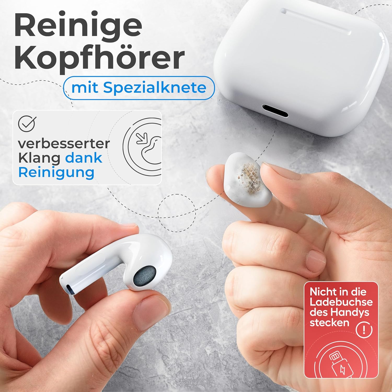 Effektive Reinigung für Ihre Tech-Gadgets: tagplus® Reinigungsknete für Handy & Kopfhörer
