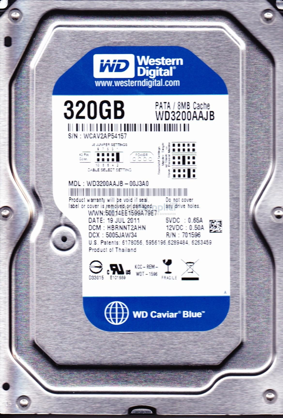 Western Digital Caviar Blue Disque dur Interne 3,5 SATA II 320 Go