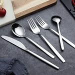 Berglander 40 Pieces Stainless Steel Flatware Set, Silverware Set, Cutlery Set for Wedding Dinner Birthday Parties Service for 8 (40 Piece)