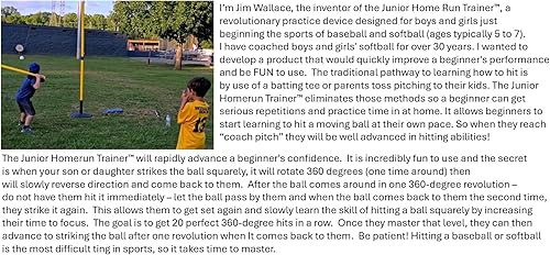 Miniatura 5 de Junior Home Run Trainer, Baseball and Softball Hitting Practice Trainer for Kids Ages 5 to 7. Lightweight Stationary IndoorOutdoor Batting Trainer