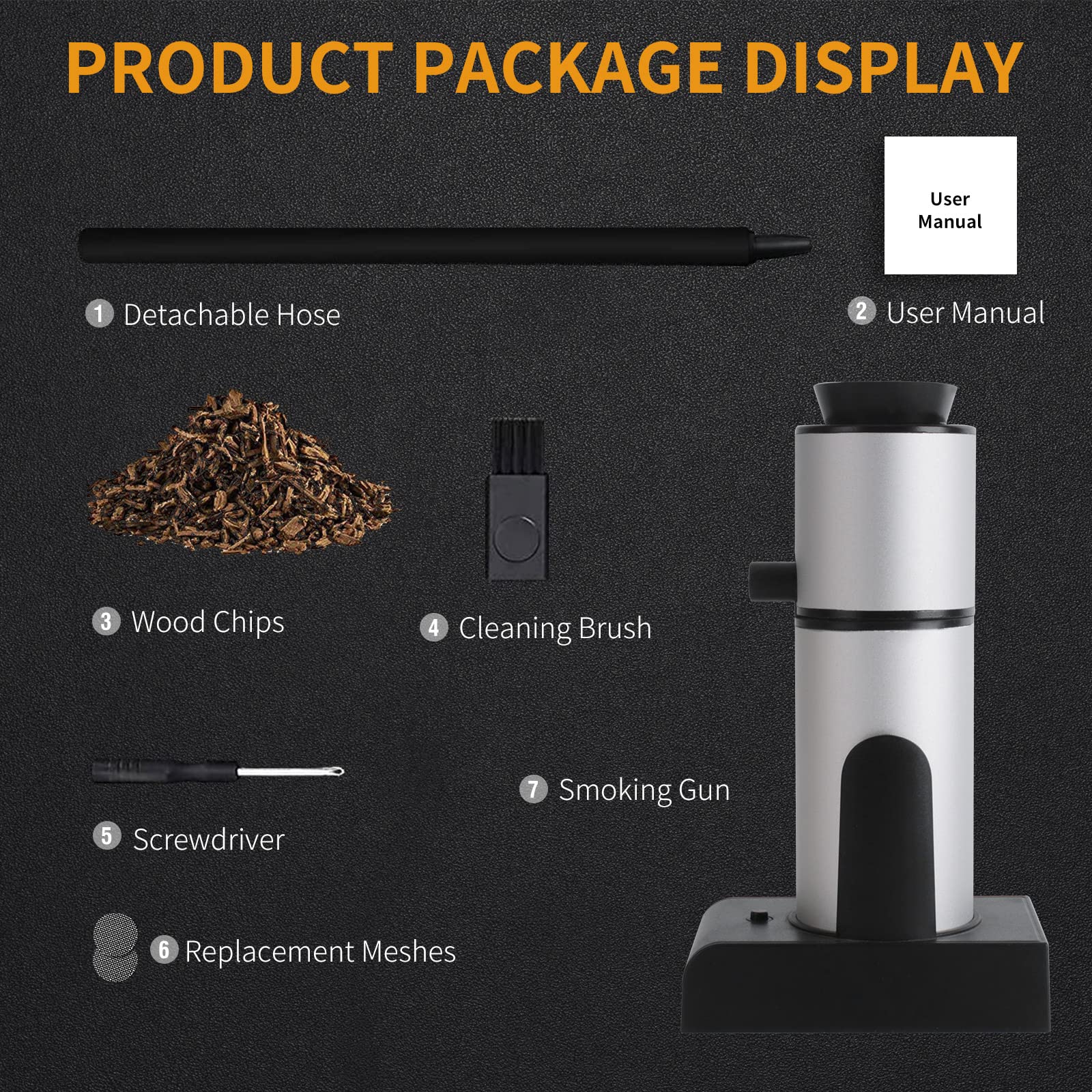 BORUIT Smoking Gun Tragbarer Räucherpistole Raucher, cocktail kühler Smoker,Verbesserung des Geschmacks Pistole Raucher,ideal für Lebensmittel, Fleisch, Käse,Lachs, Getränke Räuchinfuser mit Holzchips