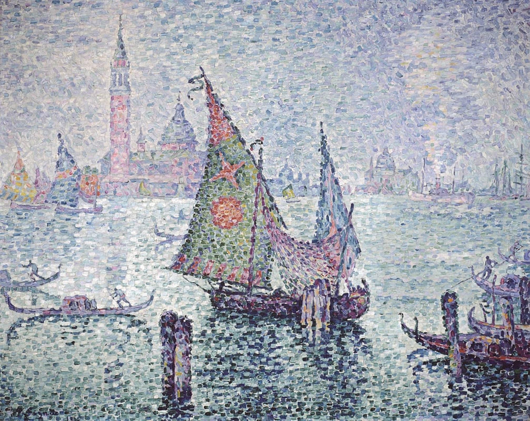 ARTXLXXBN Famous Prints Artwork Pictures Poster Painting Art the Green Sail by Paul Signac Artwork Landscape Pictures for Home Decor 60x90cm