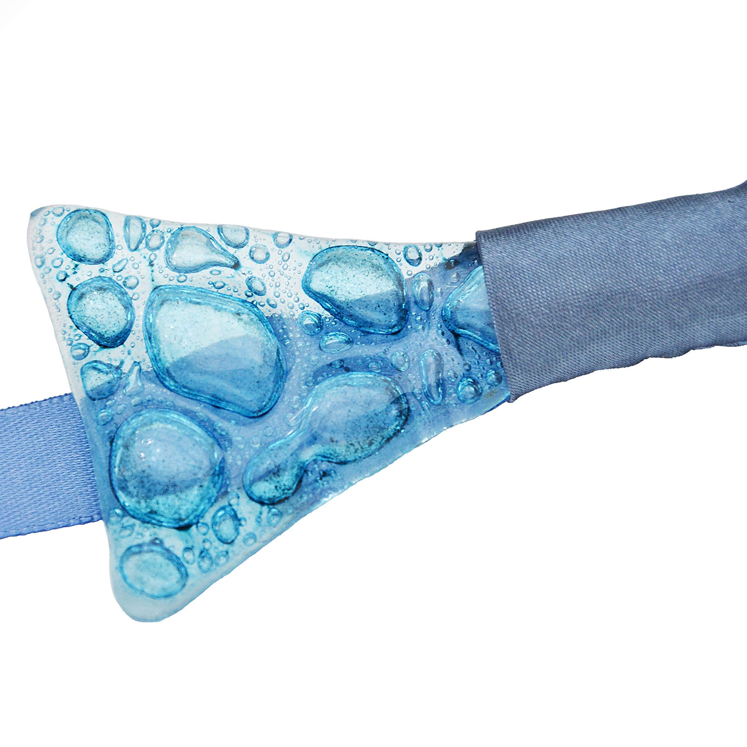 Papillon blu turchese • Vetro ceco • Vetro a bolle ceco • Nastro di raso • Papillon fatto a mano