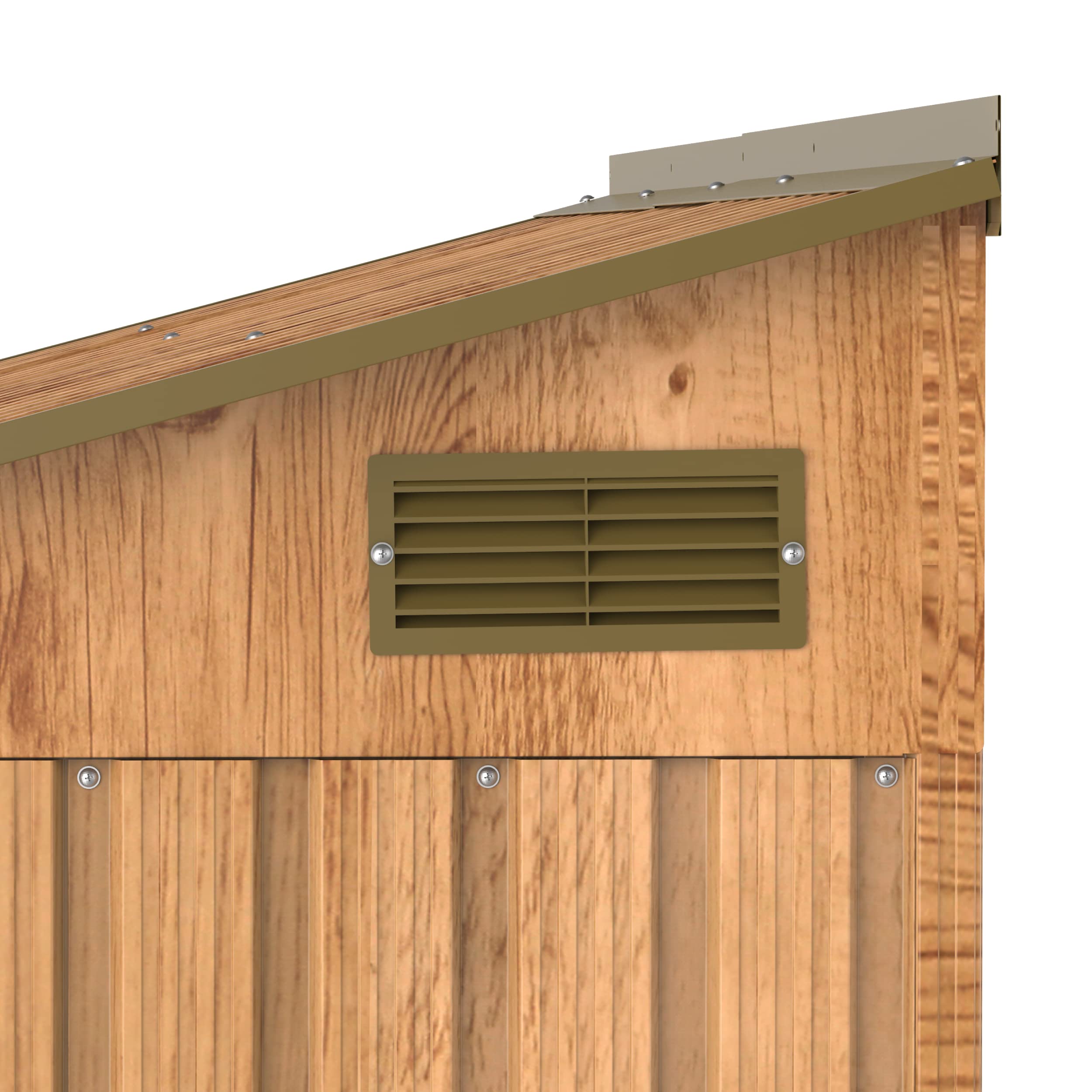 Duramax WoodStore Combo 8 x 3 Kaminholzunterstand, Holzlager mit seitlich geschlossenem Stauraum, Tür mit Schlüssel abschließbar, Boden zum Anheben des Holzes, Holzmaserung