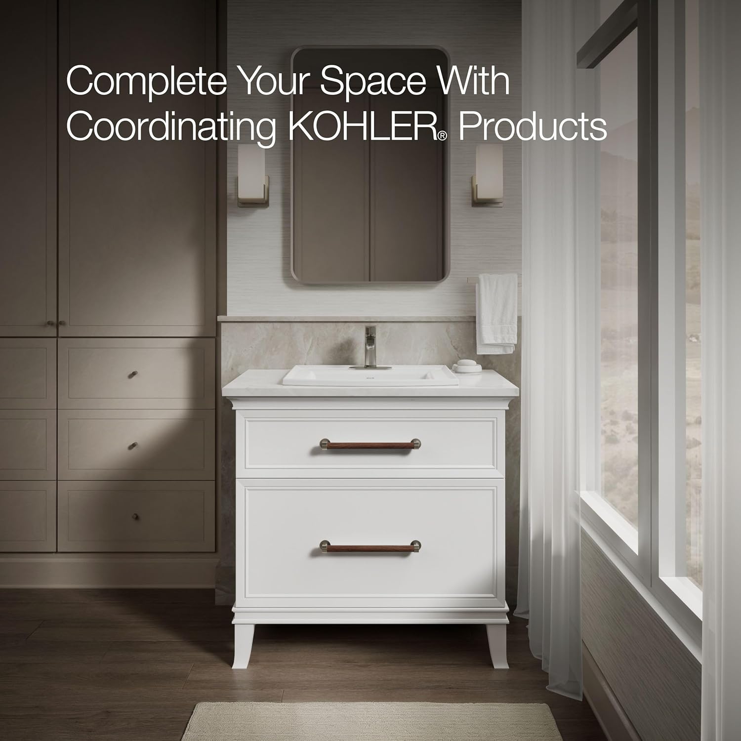 Kohler 2356-4-0 Archer® 22-3/4" rectangular drop-in bathroom sink, White