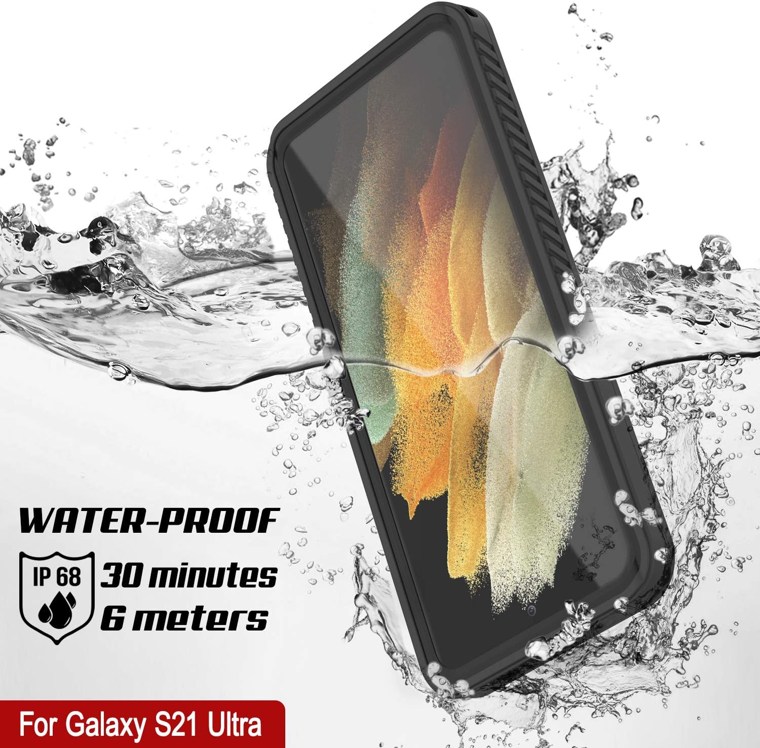 Punkcase Galaxy S21 Ultra Waterproof Case [Extreme Series] [Slim Fit] [IP68 Certified] [Shockproof] [Dirtproof] [Snowproof] Armor Cover for Galaxy S21 Ultra 5G (6.8") (2021) [Black]