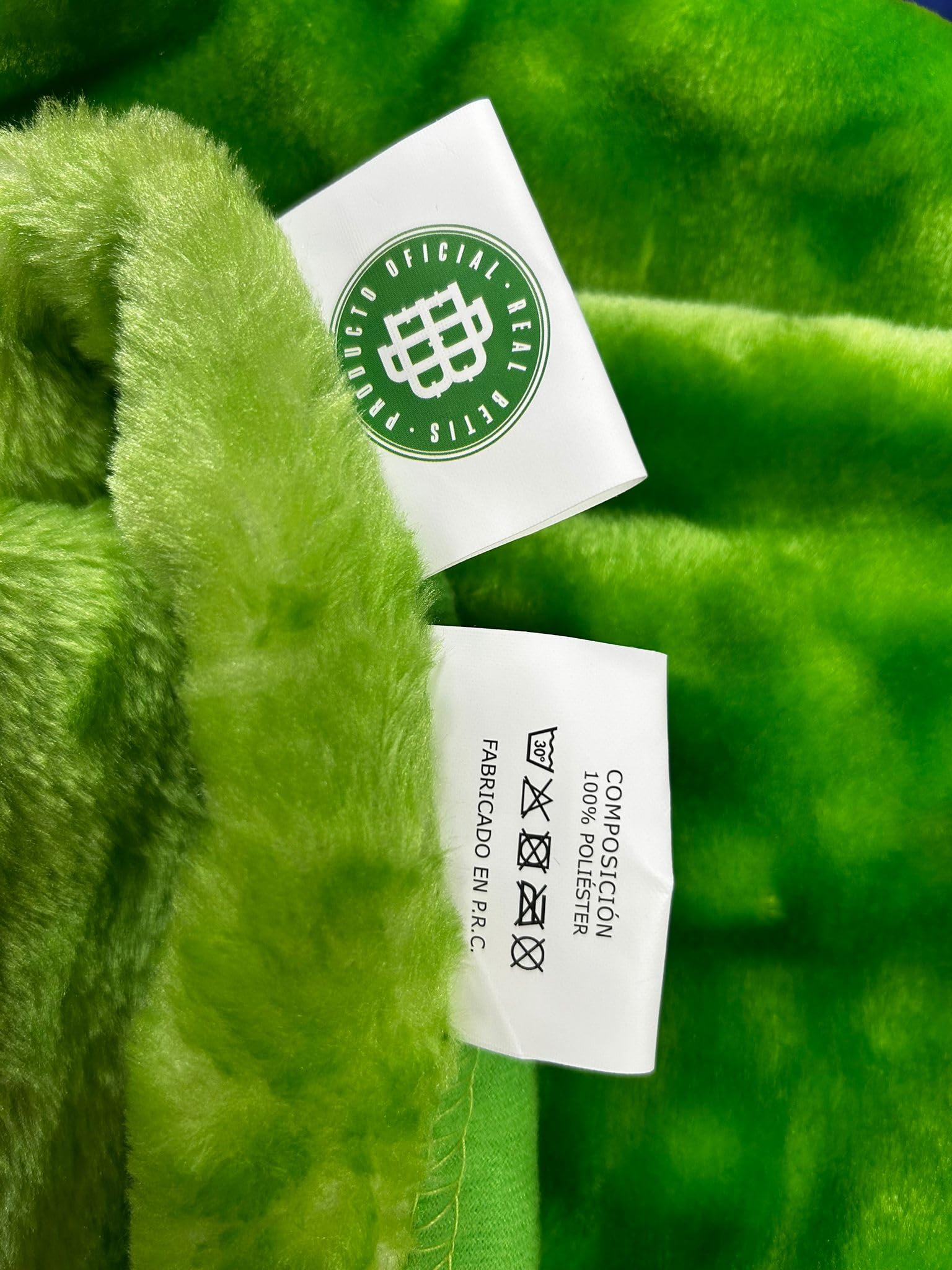 Manta Rachel Real Betis Producto Oficial: Manta de Algodón y Poliéster, Talla King, Verde, Rayas con Escudo, Duradera, Caliente, para Hogar y Exterior