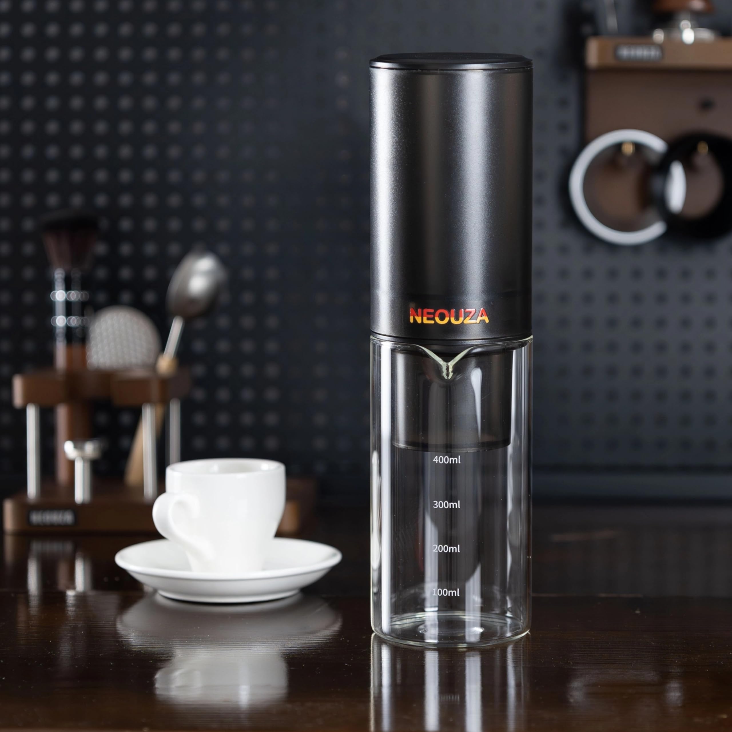 Cafetière à infusion à froid, machine à café glacé 400 ml verre borosilicate, réglage vitesse infinie