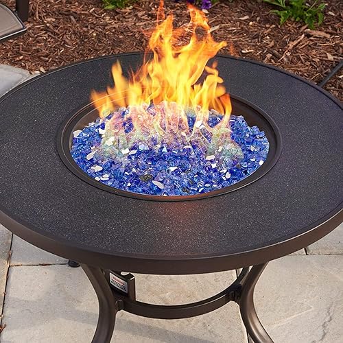 Miniatura 61 de Mr. Fireglass Vidrio de fuego de 10 libras, rocas de vidrio templado reflectante de 1/2 pulgada de alto brillo para chimenea, mesa de hoguera y Oro