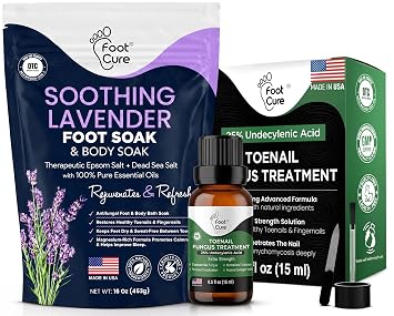 Soothing Lavender Foot Soak with Epsom Salt - Best Toenail Treatment, Softens Calluses - Soothes Sore & Tired Feet, Toenail Extra Strength Solution