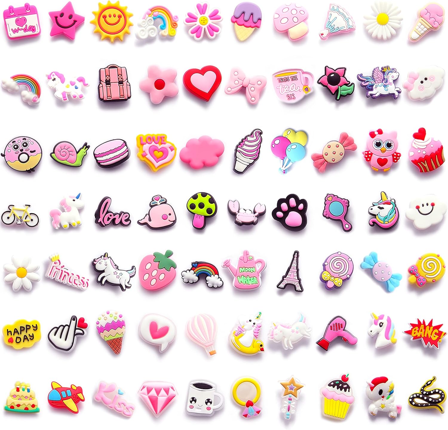 72PCS Cute Pink Charms Party Favor Not Random and