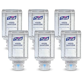 Amazon Com Purell Advanced Hand Sanitizer Gel For Purell Es1 Push Style Hand Sanitizer Dispenser 450 Ml Refill Bottle Pack Of 6 4450 06 Health Household